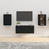 vidaXL Wall Mounted TV Cabinet Set of 2 Black Engineered wood Medium