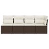 vidaXL Garden Sofa Brown, Cream White