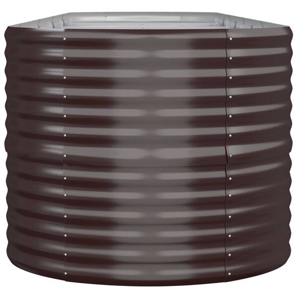 vidaXL Garden Raised Bed Brown Powder-coated Steel Large Durable