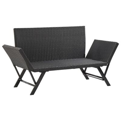 Wicker sofa with two-tone dark frame and angled legs