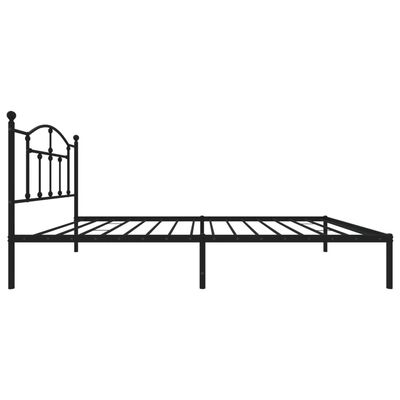 vidaXL Metal Bed Frame with Headboard Black 39.4"x78.7"