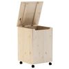 vidaXL Laundry Basket with Wheels "RANA" 17.7x17.7x25.2" Solid Wood Pine
