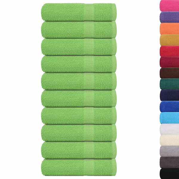 vidaXL Bath Towel Set of 10 Apple Green 100% Cotton 39.4 x 59.1 in