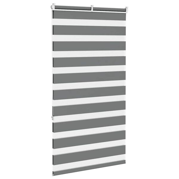 vidaXL Zebra Blind Dark grey Polyester 29.5 x 59.1 in