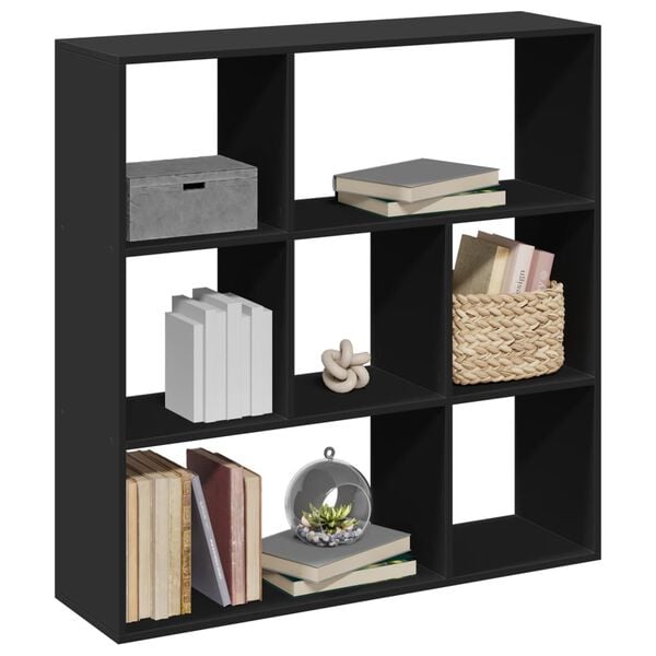 vidaXL Room Divider Bookcase Black Engineered wood Medium