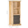 vidaXL Highboard Natural Mango Wood and Black Solid Mango Wood Medium