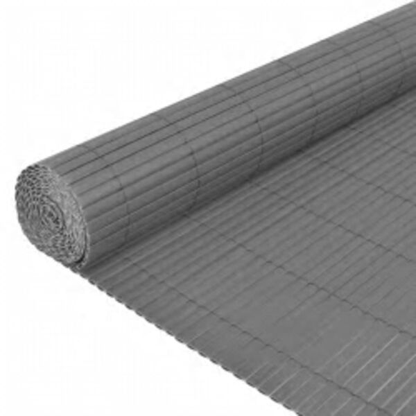 vidaXL Double-Sided Patio Fence 43.3x157.5" Grey