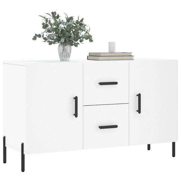vidaXL Sideboard White Engineered wood, Metal Medium Sideboard
