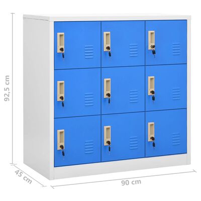 vidaXL Locker Cabinets 5 pcs Light Gray and Blue 35.4"x17.7"x36.4" Steel