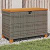 vidaXL Garden Storage Box Grey and brown PE rattan 31.5x15.7x18.9 in