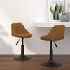 vidaXL Swivel Dining Chairs 2 pcs Brown 46 x 44 x 77.5 cm Faux leather