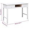 vidaXL Desk White Solid Paulownia wood, plywood Medium Desk