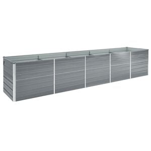 vidaXL Raised Bed Grey Galvanized Steel 157.5 x 31.5 x 17.7 in Durable