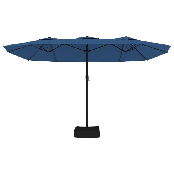 vidaXL Garden Parasol Azure Blue, Dark Grey Polyester, Powder-Coated Iron