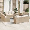 vidaXL Garden Sofa Set Beige PE rattan Large Removable Covers