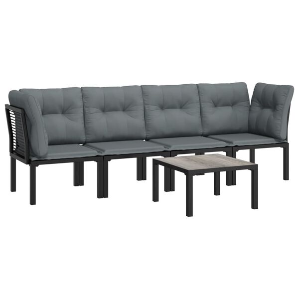 vidaXL Garden Lounge Set Black and grey