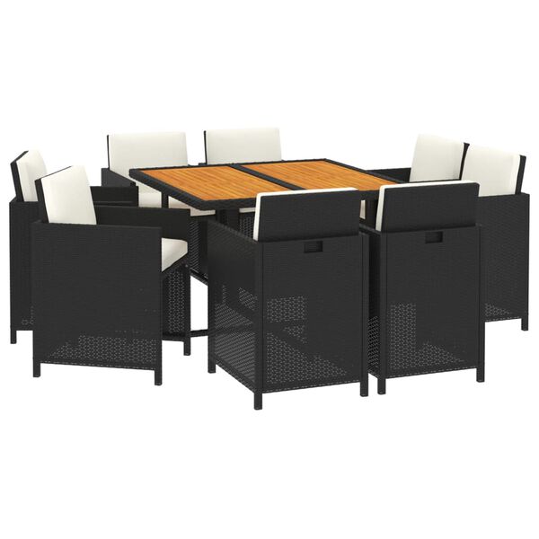 vidaXL Garden Dining Set Black