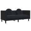 vidaXL Sofa Set Black Velvet, Plywood, Solid Wood Standard Sofa Set