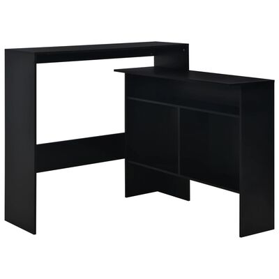 vidaXL Bar Table with 2 Table Tops Black 51.18"x15.75"x47.24"