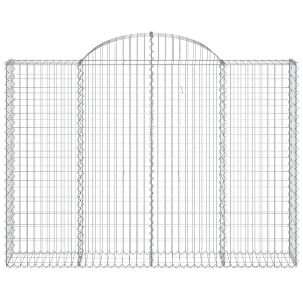 vidaXL Gabion Basket Set of 8 Silver Galvanized Iron Large