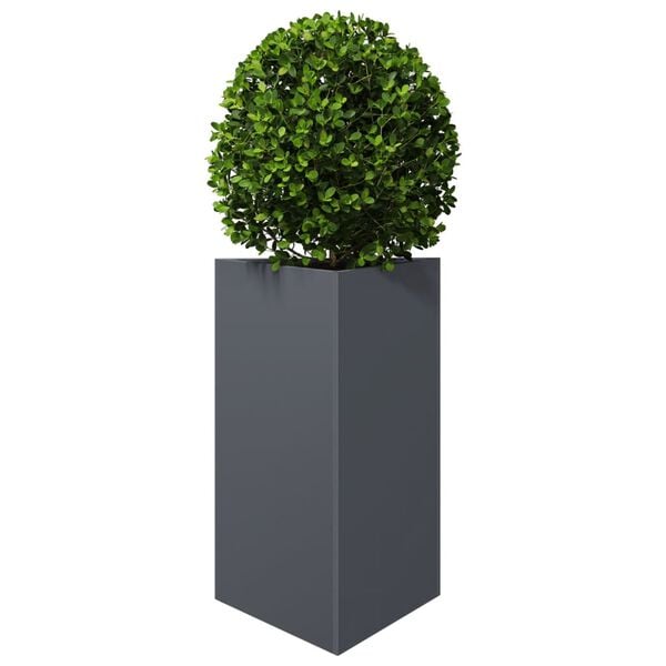 vidaXL Garden Planter Anthracite Steel Medium Planters Garden Planter