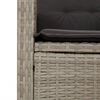 vidaXL Reclining Garden Bench Light Grey PE Rattan 2-seater