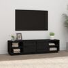vidaXL TV Cabinet Black Solid pine wood Medium TV Cabinet Rectangular