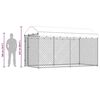 vidaXL Dog Kennel Grey Galvanized steel and polyethylene Large