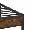 vidaXL Bed Frame Smoked Oak Steel, Engineered Wood Full Bed Frame