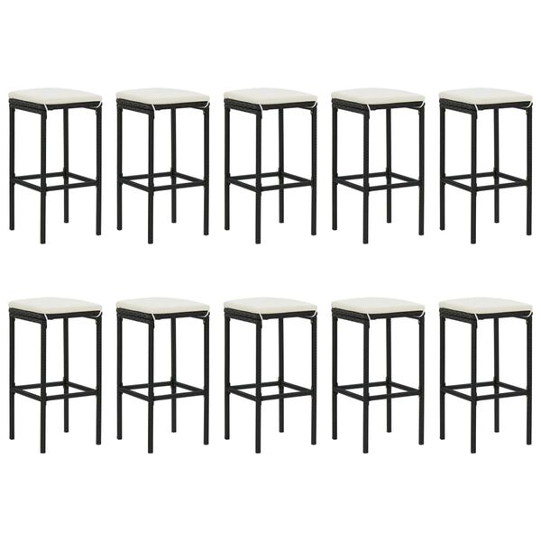 vidaXL Garden Bar Set Black and Cream White