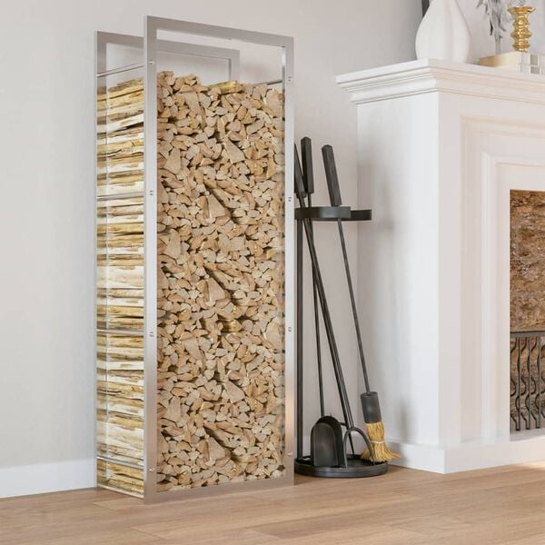 vidaXL Firewood Rack 19.7"x11"x52" Stainless Steel