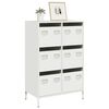 vidaXL Highboard White Cold-rolled steel Tall Highboard Rectangular