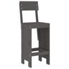 vidaXL Bar Stool Set of 2 Grey Solid Pine Wood Medium Footrest