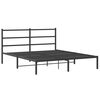 vidaXL Bed Frame Black Powder-Coated Steel 59x79 in King Size Bed Frame