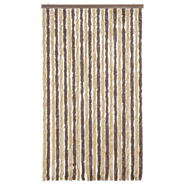 vidaXL Fly Curtain Dark Brown and Beige 39.4x90.6" Chenille