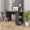 vidaXL Desk Gray Engineered Wood Medium Desk Rectangular Modern