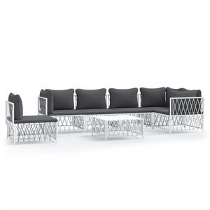 vidaXL Garden Lounge Set White, Dark Gray