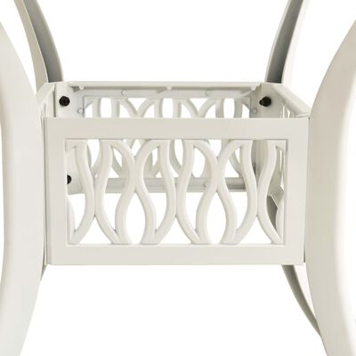 vidaXL Patio Table White 35.4"x35.4"x29.1" Cast Aluminum