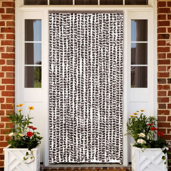 vidaXL Insect Curtain Brown and White 35.4x86.6" Chenille