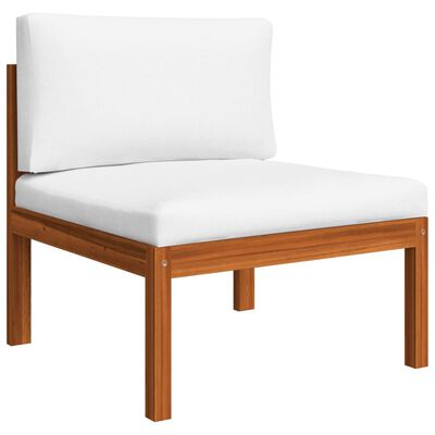 vidaXL Patio Middle Sofa with Cushions Solid Acacia Wood