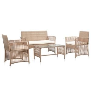 vidaXL Garden Lounge Set Beige, Cream White