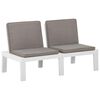 vidaXL Garden Lounge Set White Plastic Large Seats 4 Garden Lounge Set