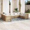vidaXL Garden Sofa Set Beige PE rattan Large configuration Modular