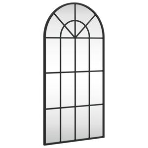 vidaXL Wall Mirror Black Powder-coated iron, glass Medium Minimalistic