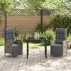 vidaXL Garden Dining Set with Cushion 3 pcs Grey Poly Rattan