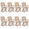 vidaXL Garden Chair Set of 8 Beige, Natural Wood