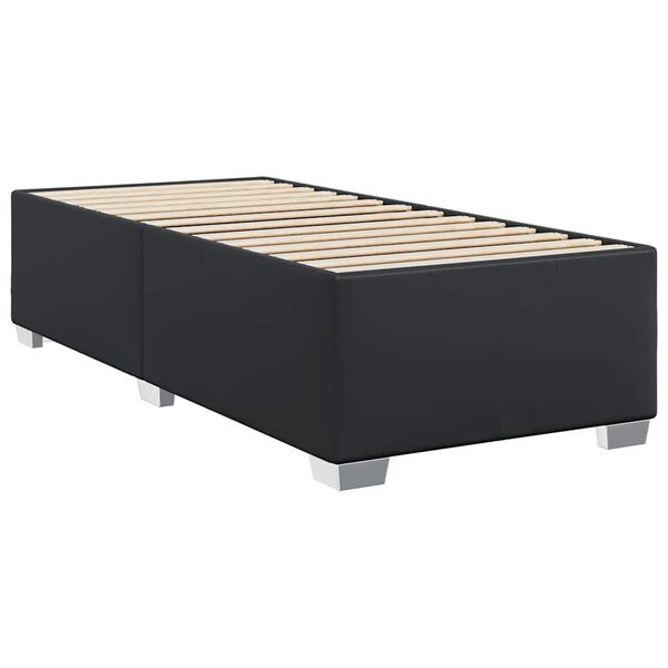 vidaXL Bed Frame Black Faux leather, plywood, engineered wood Twin XL