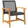 vidaXL Garden Lounge Set Black PE Rattan Medium Durable