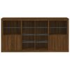 vidaXL Sideboard Brown oak Engineered wood, glass 79.5 in wide Sideboard