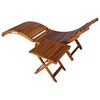 vidaXL Sunlounger With Table Wine red cushion, natural wood
